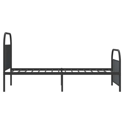 Metal Bed Frame without Mattress with Footboard Black 100x200cm
