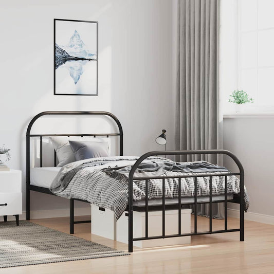 Bed Frame | Black | Steel | Single | Bed Frame | Rectangular