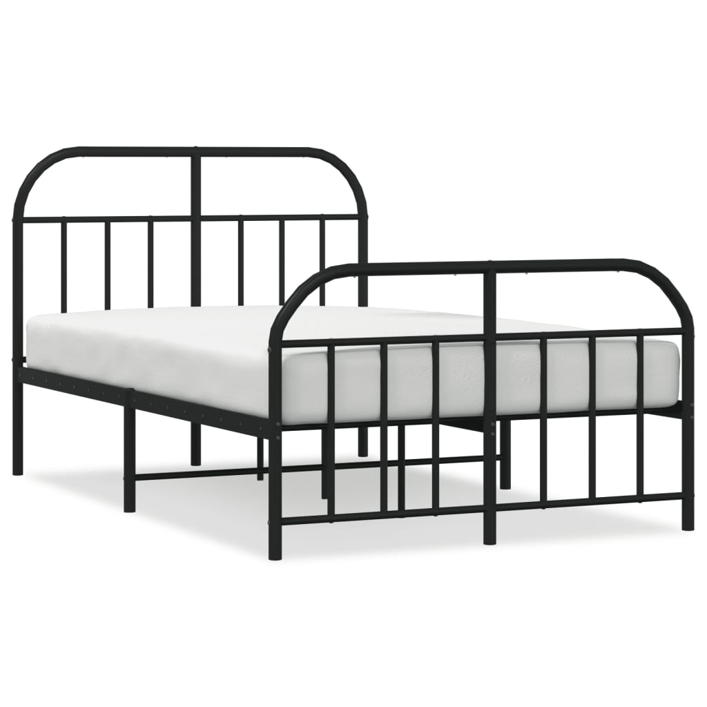 Bed Frame | Black | Powder-Coated Steel | 120x190 cm | Bed Frame