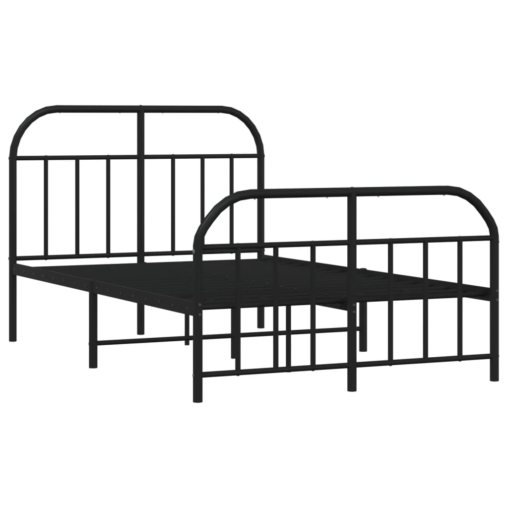 Bed Frame | Black | Powder-Coated Steel | 120x190 cm | Bed Frame