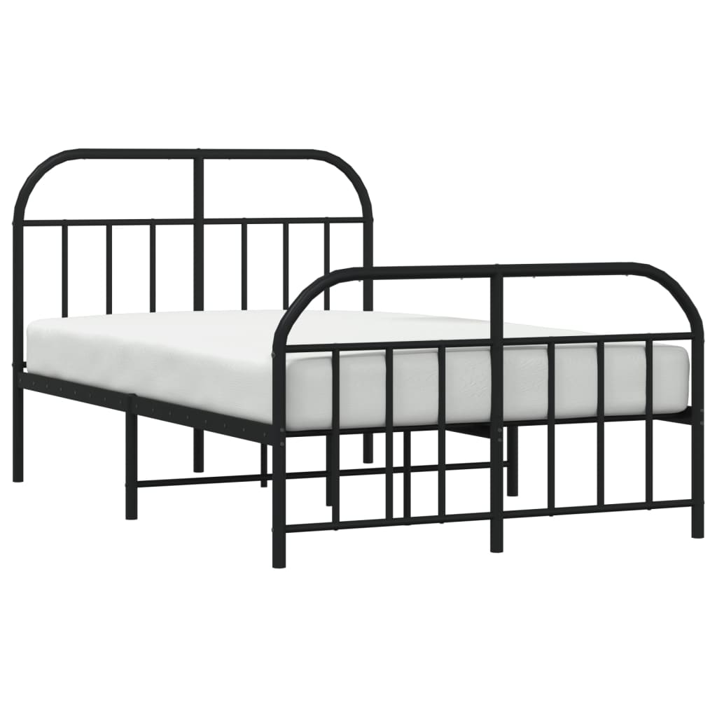 Bed Frame | Black | Powder-Coated Steel | 120x190 cm | Bed Frame