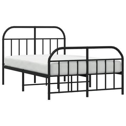 Bed Frame | Black | Powder-Coated Steel | 120x190 cm | Bed Frame