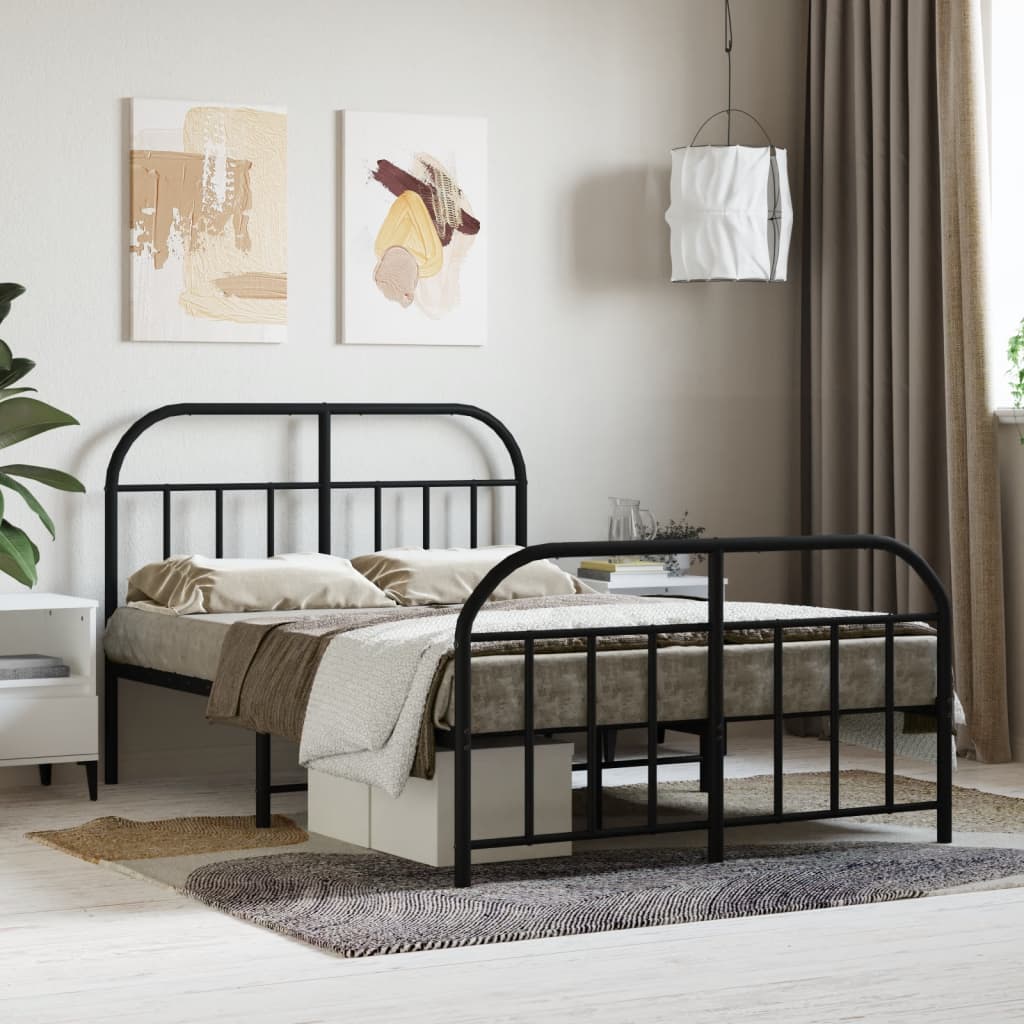 Bed Frame | Black | Powder-Coated Steel | 120x190 cm | Bed Frame