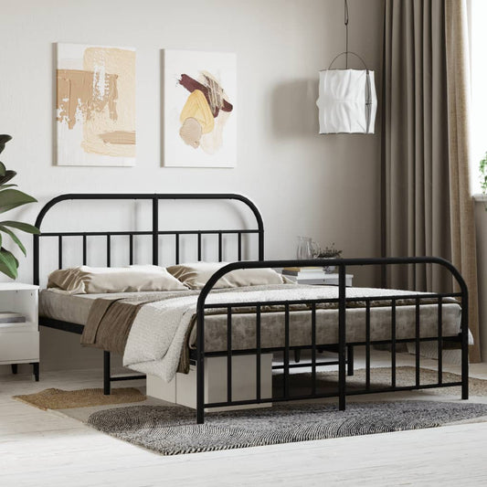 Bed Frame | Black | Steel | Double | Bed Frame | Rectangular | Double Bed