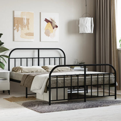 Bed Frame | Black | Powder-Coated Steel | Double | Bed Frame