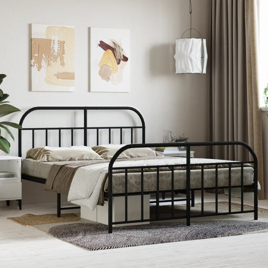 Bed Frame | Black | Powder-Coated Steel | Double | Bed Frame