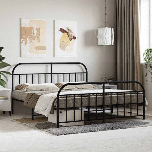 Bed Frame | Black | Powder-Coated Steel | 160 x 200 cm | Bed Frame
