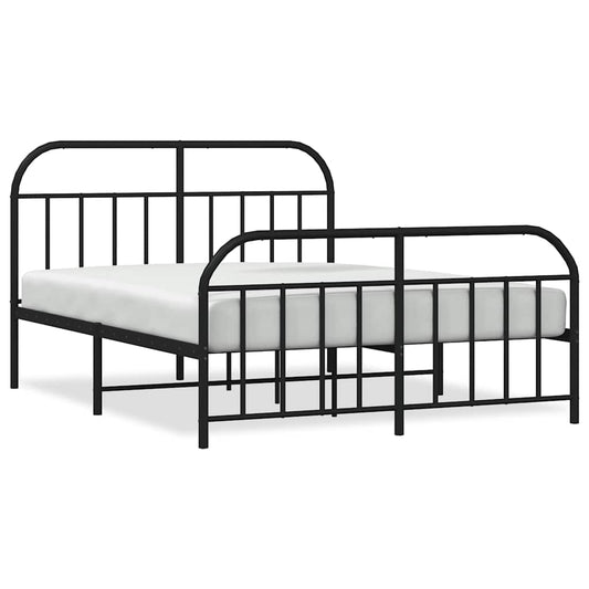 Bed Frame | Black | Powder-Coated Steel | Large | Bed Frame | Rectangular