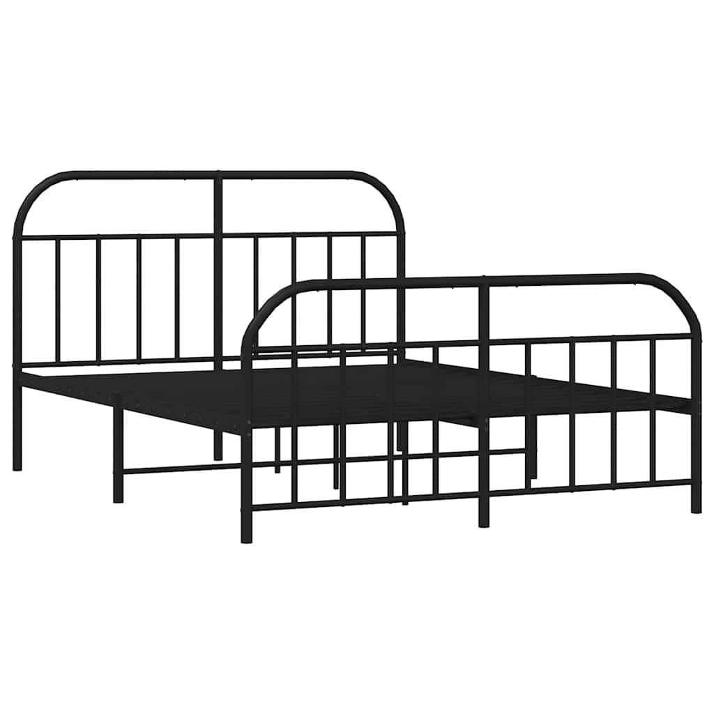 Bed Frame | Black | Powder-Coated Steel | Large | Bed Frame | Rectangular