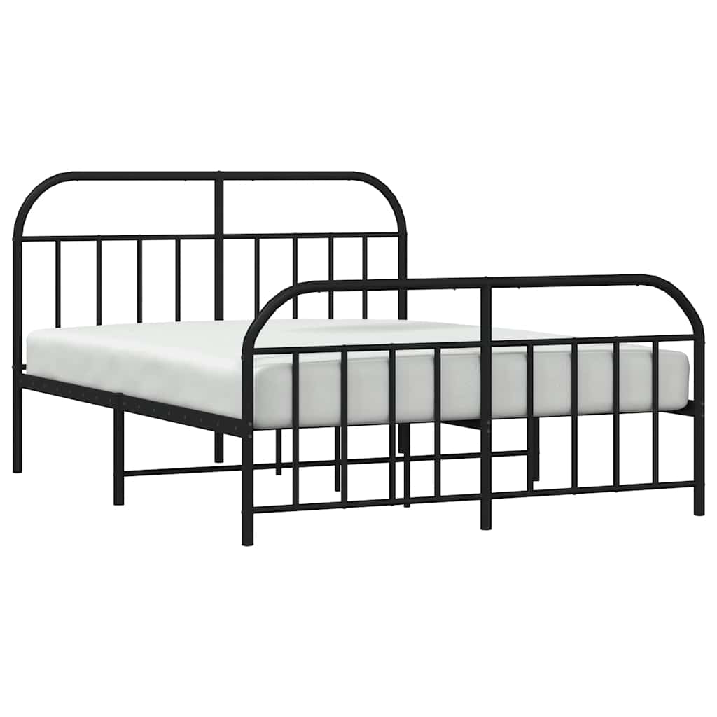 Bed Frame | Black | Powder-Coated Steel | Large | Bed Frame | Rectangular