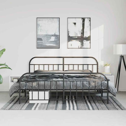 Bed Frame | Black | Powder-Coated Steel | Double-sized | Bed Frame