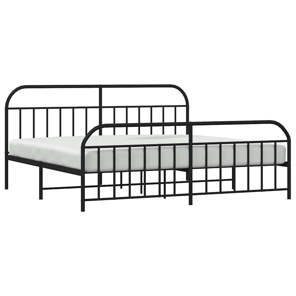 Bed Frame | Black | Powder-Coated Steel | Double-sized | Bed Frame
