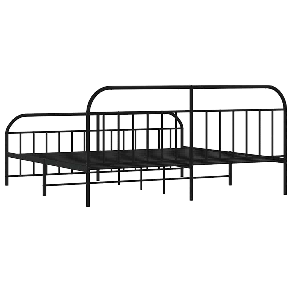 Bed Frame | Black | Powder-Coated Steel | Double-sized | Bed Frame
