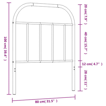Headboard | Black | Steel | 75 cm Width | Durable | Headboard