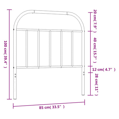 Metal Replace Headboard Black 80 cm