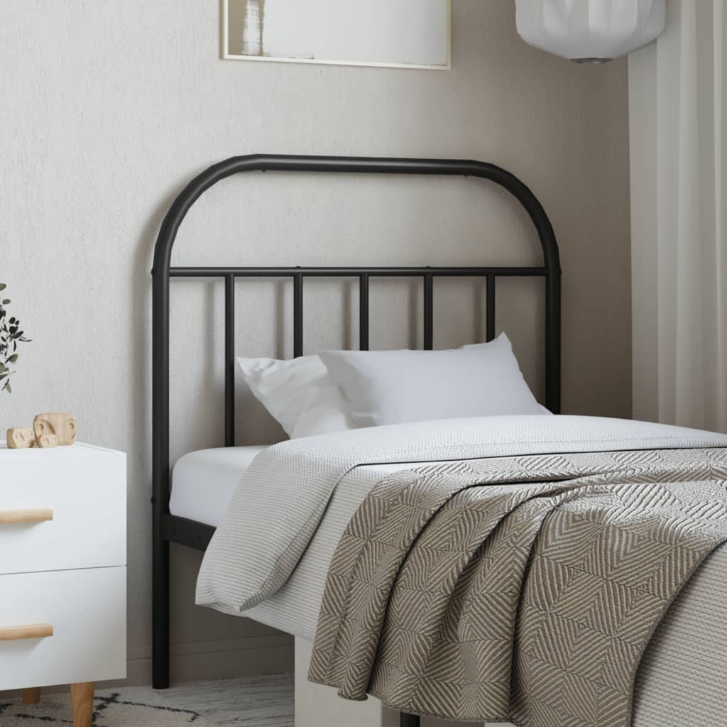 Headboard | Black | Steel | Single |  Durable  | Headboard | Rectangular