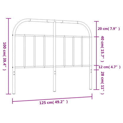 Headboard | Black | Powder-Coated Steel | 120 cm wide | Stylish Look