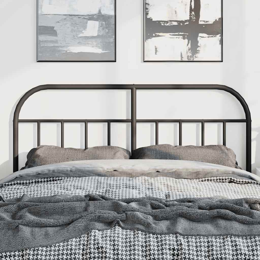 Headboard | Black | Powder-Coated Steel | 135 cm Suitable Mattress Width