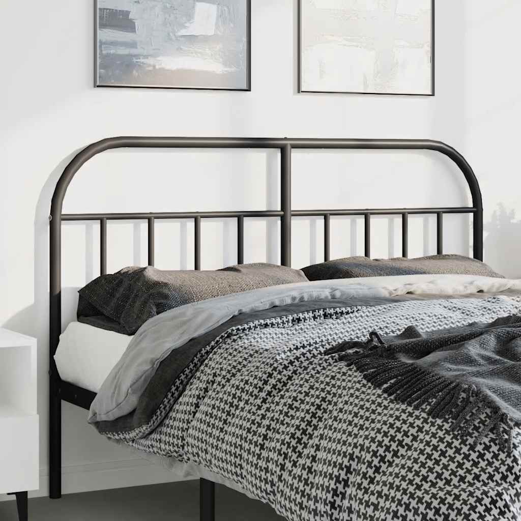 Headboard | Black | Powder-Coated Steel | 135 cm Suitable Mattress Width
