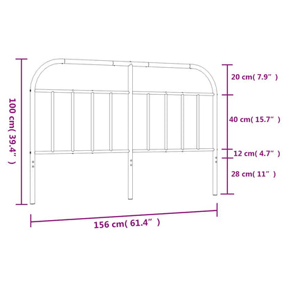 Metal Replace Headboard Black 150 cm