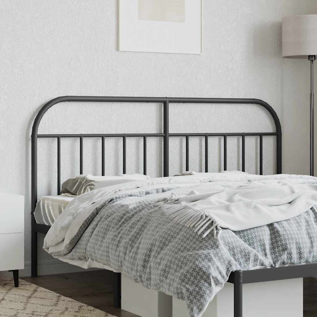 Headboard | Black | Powder-Coated Steel | Double |  Sleek  | Headboard
