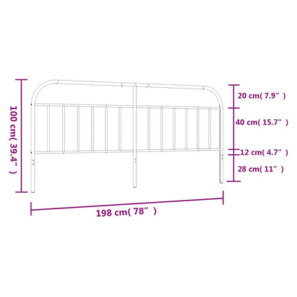 Metal Replace Headboard Black 193 cm