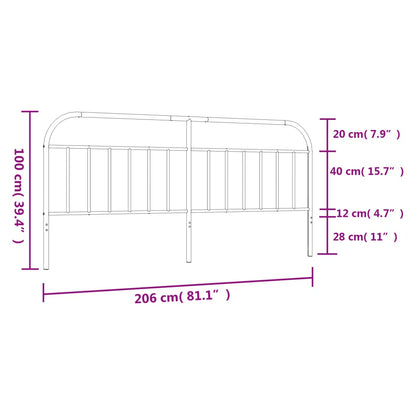 Metal Replace Headboard Black 200 cm