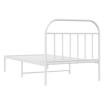 Bed Frame | White | Powder-Coated Steel | Single |  Sturdy | Bed Frame
