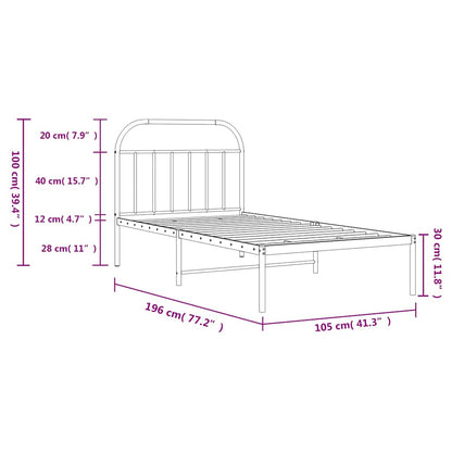 Bed Frame | White | Powder-Coated Steel | Single |  Sturdy | Bed Frame