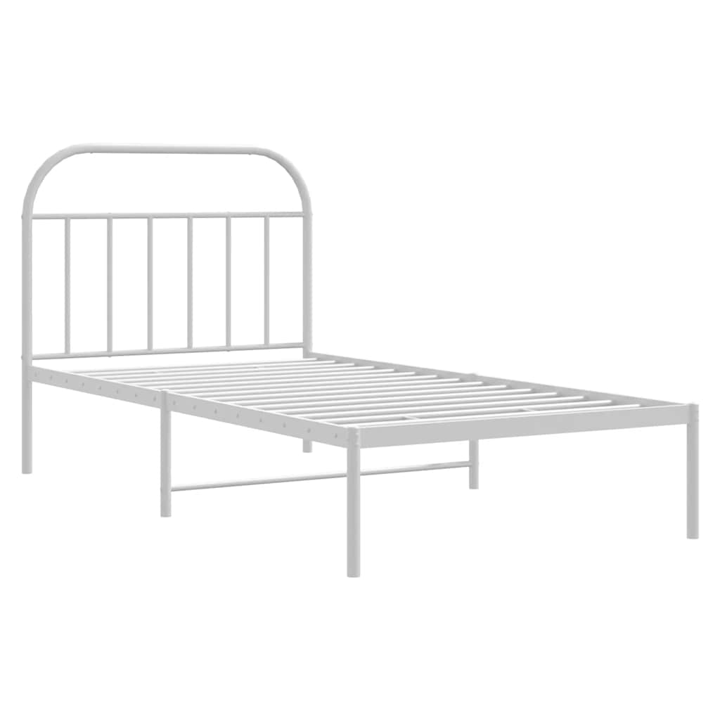 Bed Frame | White | Powder-Coated Steel | Single | Bed Frame