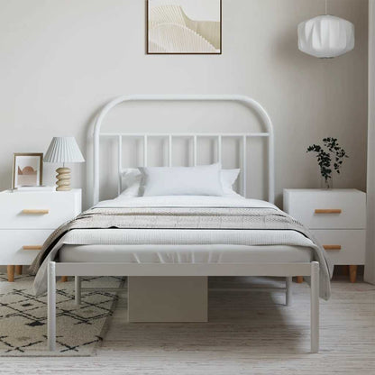 Bed Frame | White | Powder-Coated Steel | Single | Bed Frame