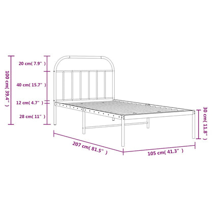 Bed Frame | White | Powder-Coated Steel | Single | Bed Frame