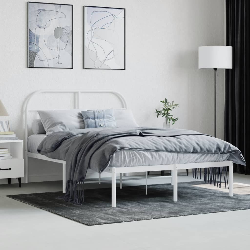 Bed Frame | White | Powder-Coated Steel | Small Double | Bed Frame