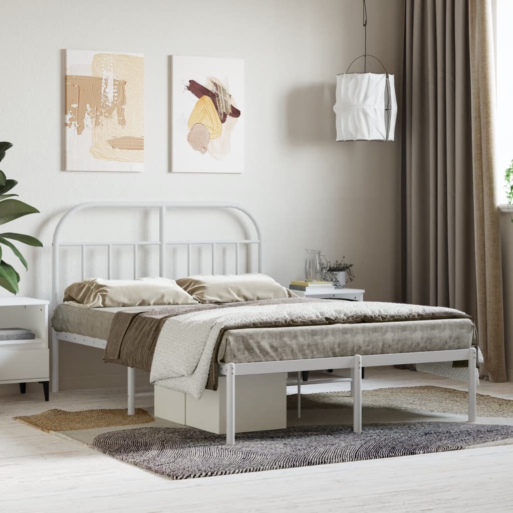 Bed Frame | White | Powder-Coated Steel | Small Double | Bed Frame
