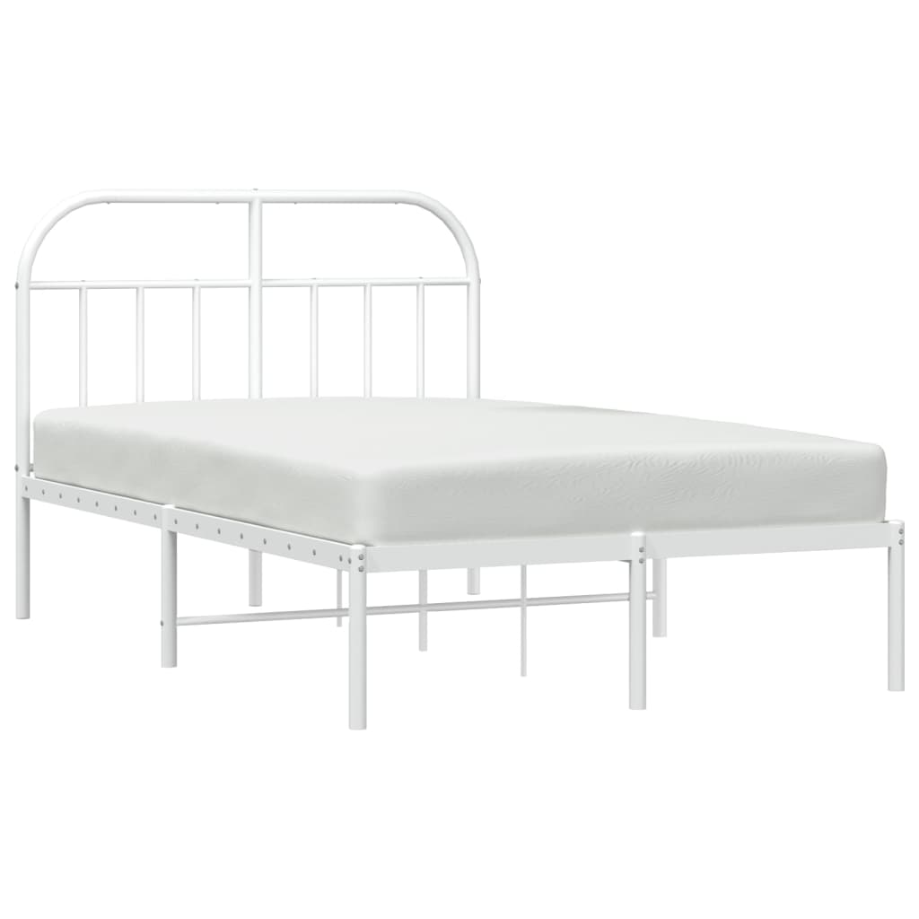 Bed Frame | White | Powder-coated Steel | Double | Bed Frame