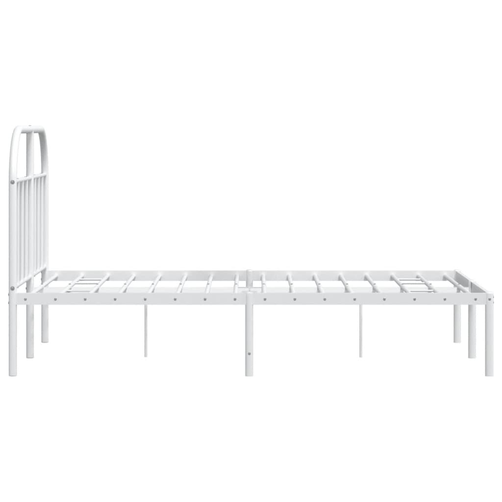 Bed Frame | White | Powder-coated Steel | Double | Bed Frame