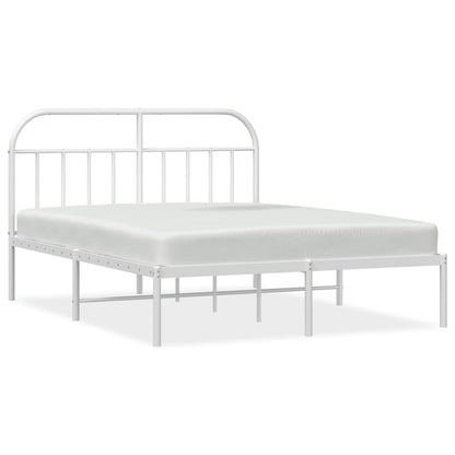 Bed Frame | White | Powder-Coated Steel | 140x190 cm | Bed Frame