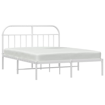 Bed Frame | White | Powder-Coated Steel | 140x190 cm | Bed Frame