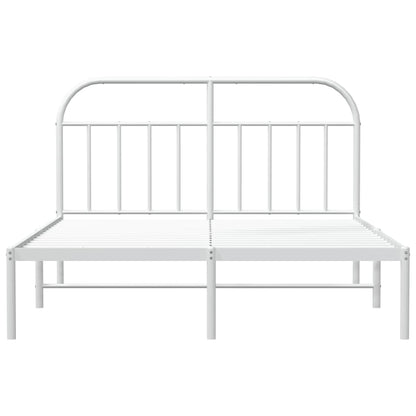 Bed Frame | White | Powder-Coated Steel | 140x190 cm | Bed Frame