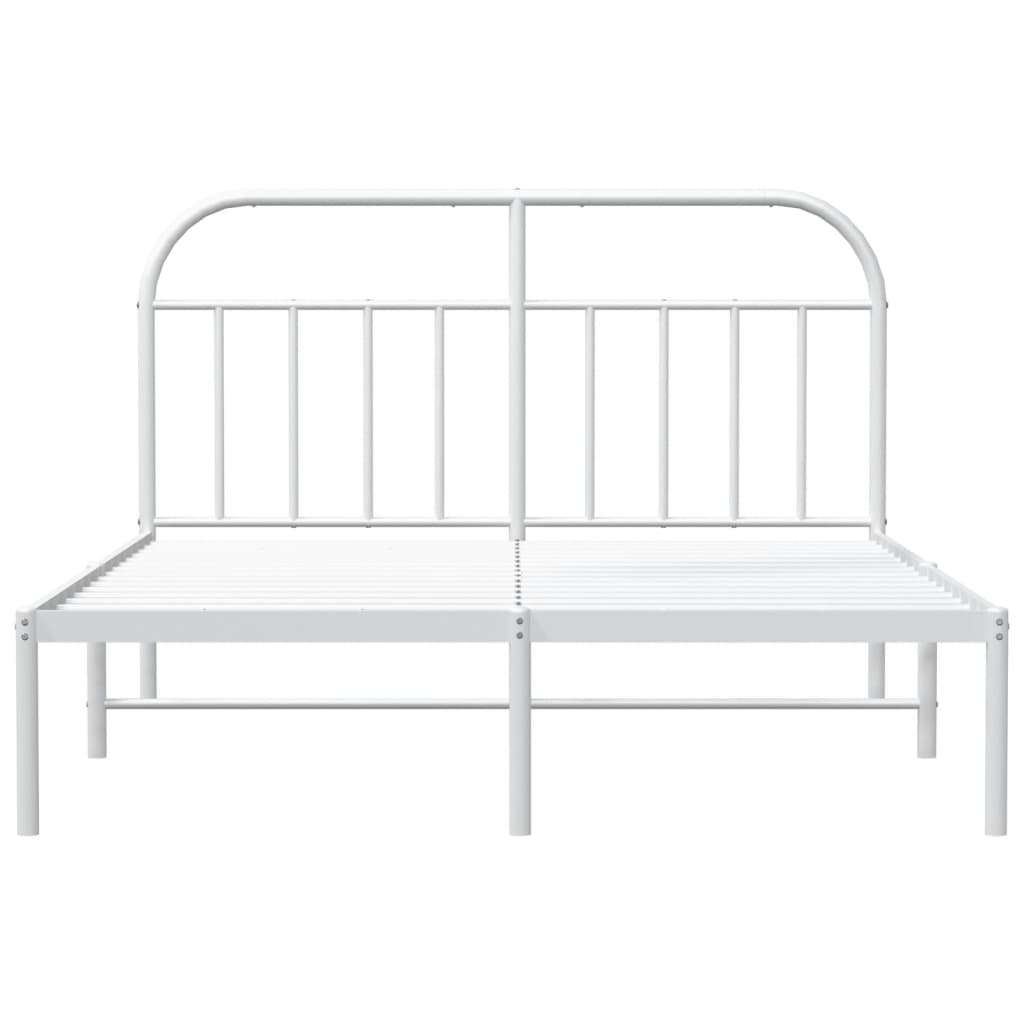 Bed Frame | White | Powder-Coated Steel | 140x200 cm | Tough | Bed Frame