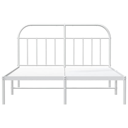 Bed Frame | White | Powder-Coated Steel | 140x200 cm | Tough | Bed Frame