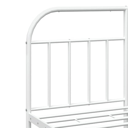 Metal Bed Frame without Mattress with Headboard White 180x200cm