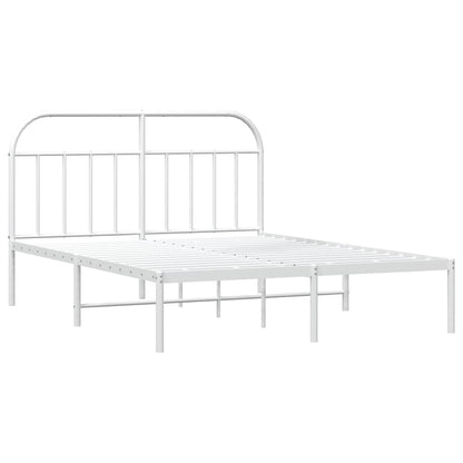 Bed Frame | White | Powder-Coated Steel | Double | Bed Frame