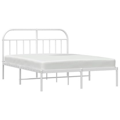 Bed Frame | White | Powder-Coated Steel | Double | Bed Frame
