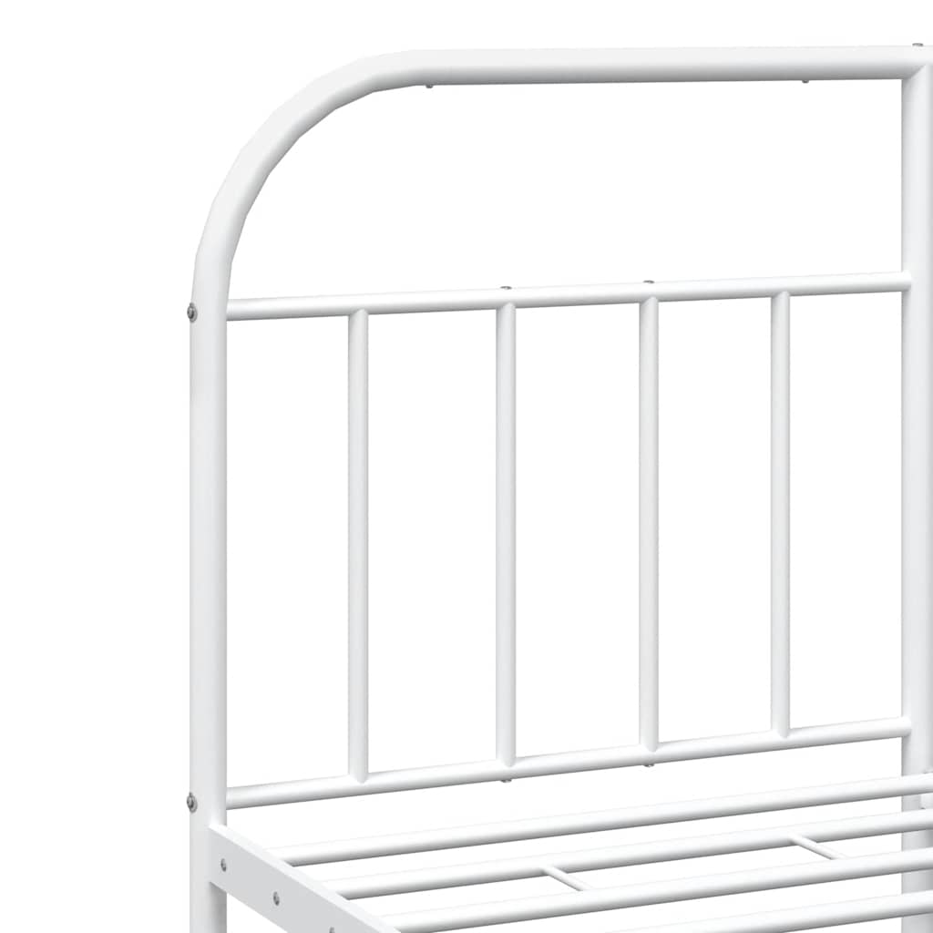 Bed Frame | White | Powder-Coated Steel | Double | Bed Frame