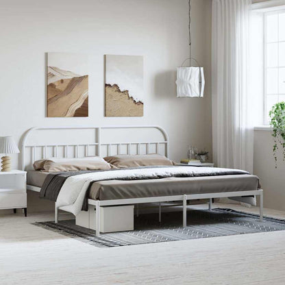 Bed Frame | White | Powder-coated steel | 193x203 cm | Bed Frame