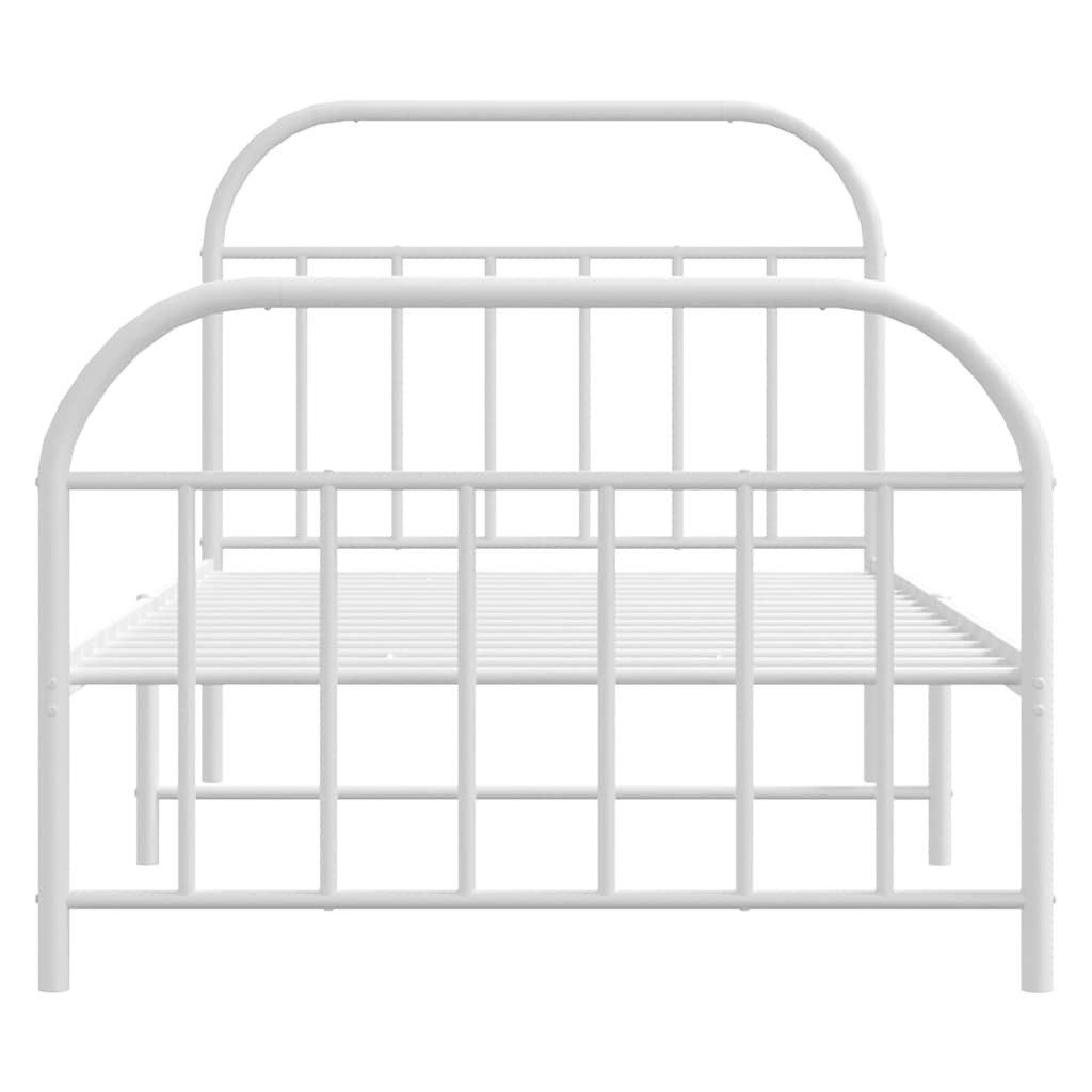 Bed Frame | White | Steel | Single | Bed Frame | Rectangular |  Durable