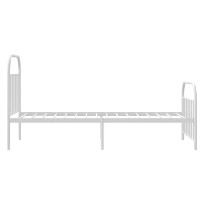 Bed Frame | White | Steel | Single | Bed Frame | Rectangular |  Durable