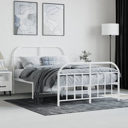Bed Frame | White | Powder-Coated Steel | Small Double | Bed Frame