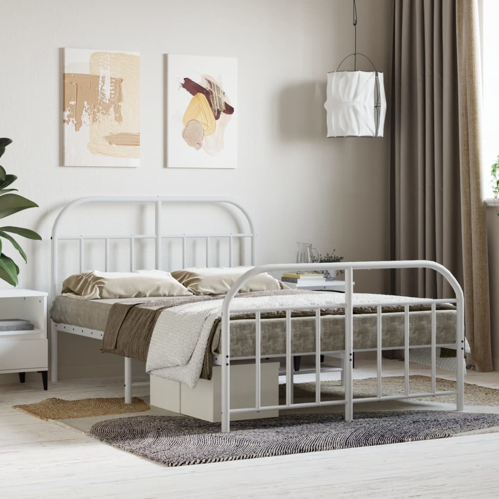 Bed Frame | White | Powder-Coated Steel | Small Double | Bed Frame